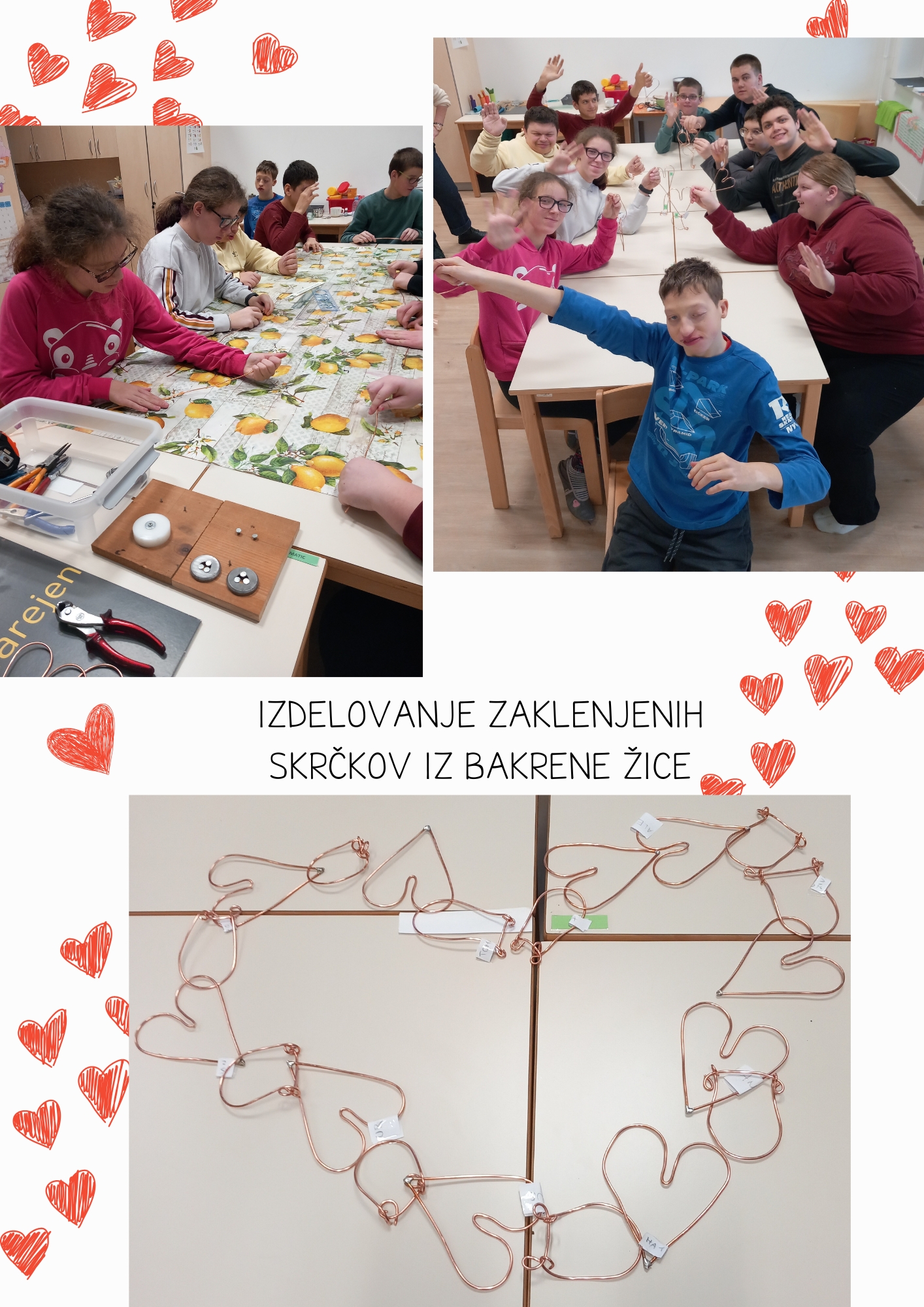 IZDELOVANJE ZAKLENJENIH SRČKOV IZ BAKRENE ŽICE